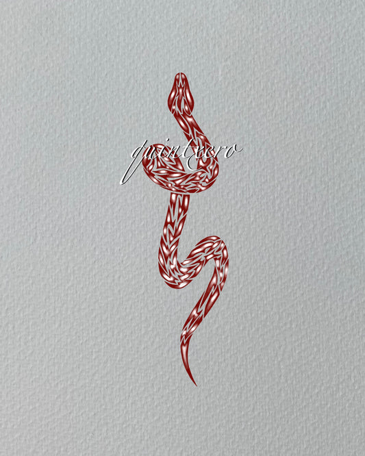 Tribal Snake Tattoo Flash