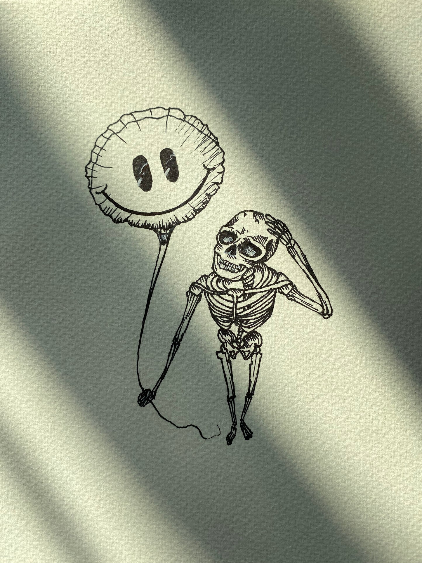 Skeleton Balloon Tattoo Flash